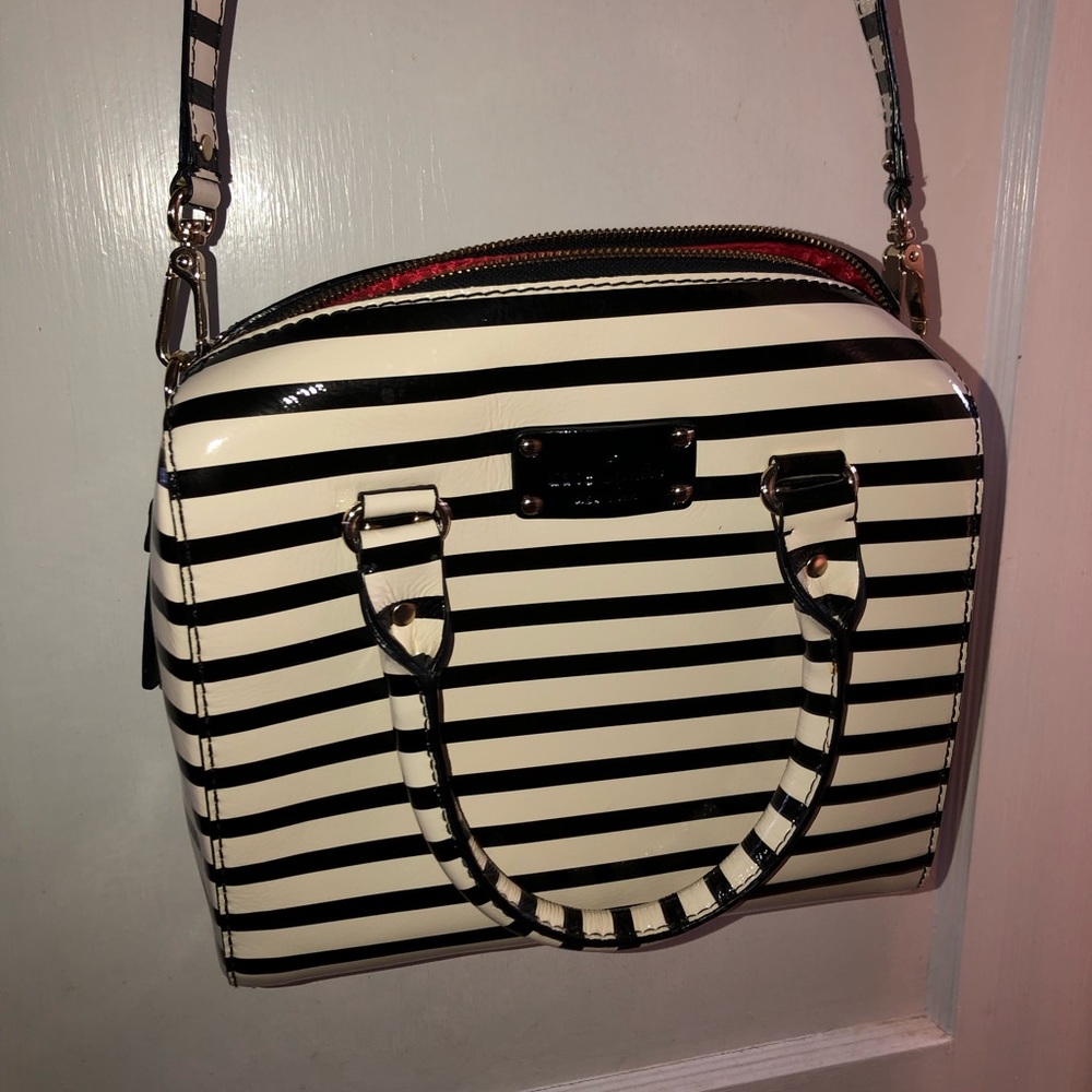 Black and cream medium kate spade bag